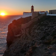 Lighthouse Farol Do Cabo de São Vicente which is located on the southwestern end of the continent Europe